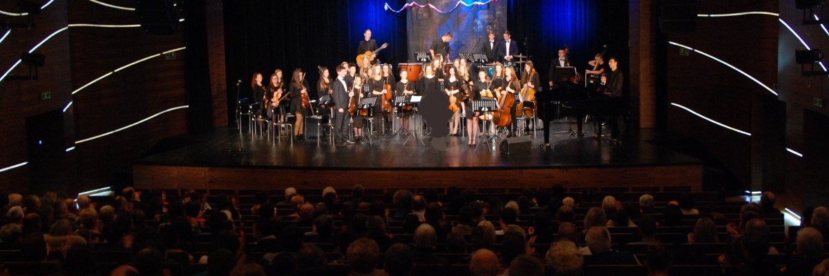 Orkiestra Smyczkowa Prywatnej i Państwowej Szkoły Muzycznej na scenie JDK